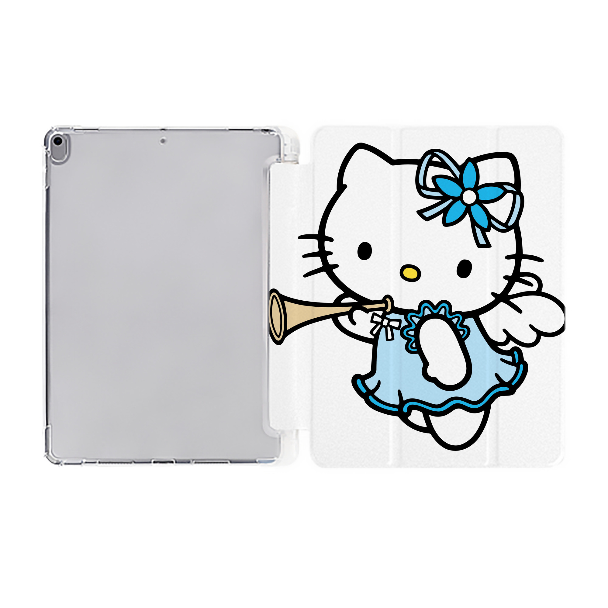（画像用） Hello Kitty ハローキティ IPad ケース ペン収納付き 三つ折りスタンド PUレザー×シリコン 対応機種9.5/10.5/10.9インチ